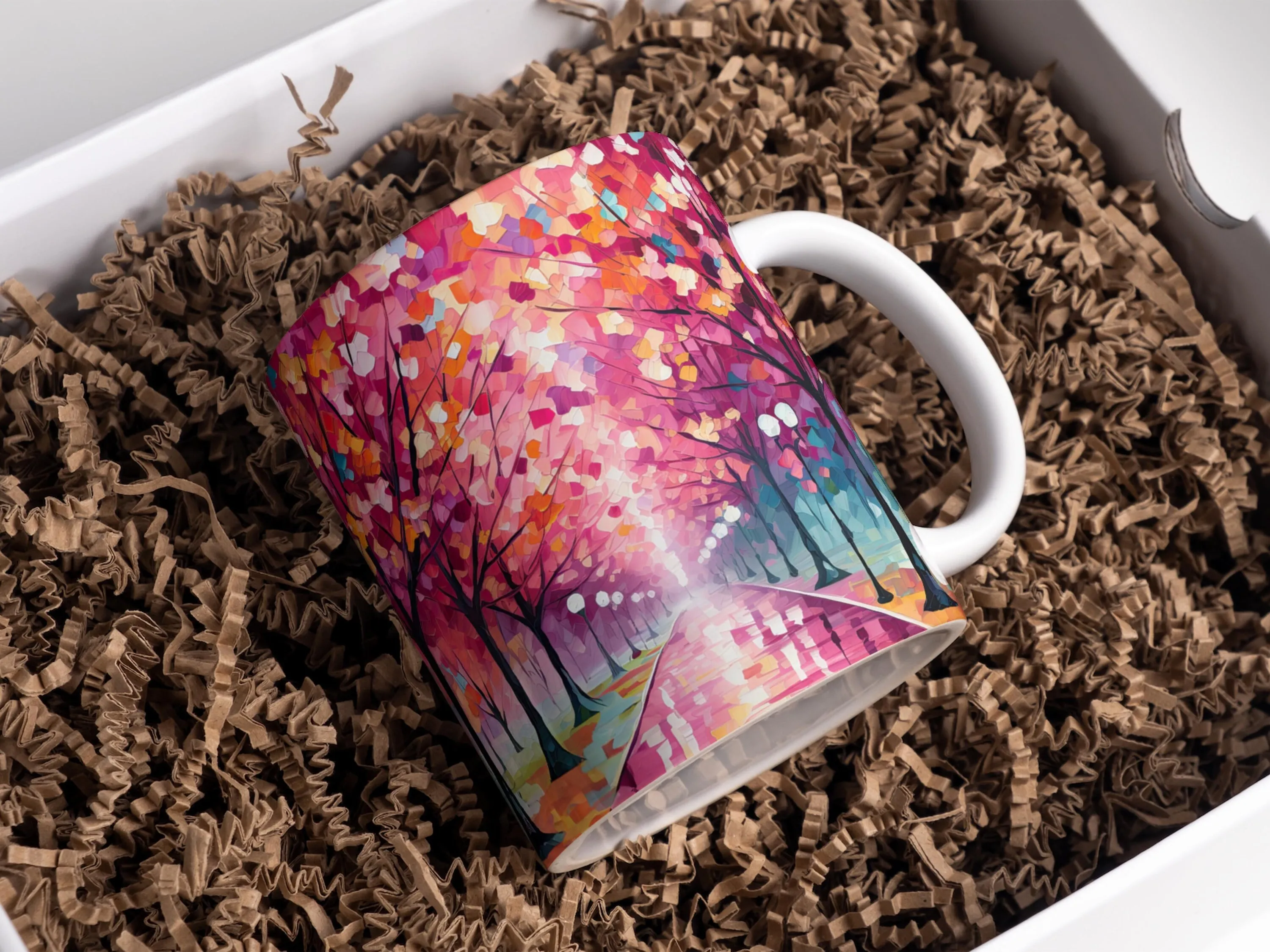 11oz and 15oz 3D Fall Alley Autumn Mug Wrap Sublimation, 3D Mug Wrap Designs, Mug Sublimation Designs, 3D Mug Template PNG Design