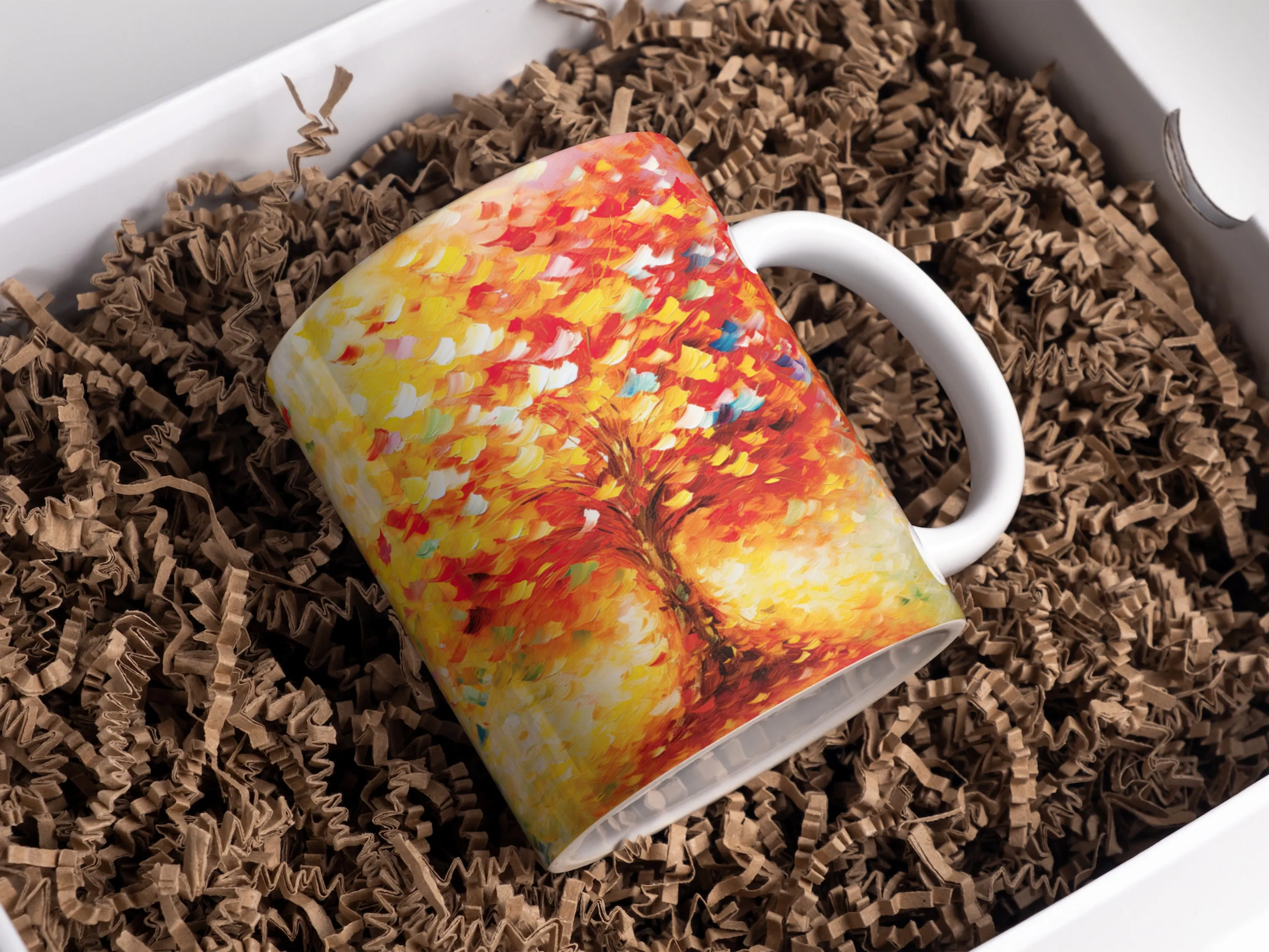 11oz and 15oz 3D Fall Tree Mug Wrap Sublimation, 3D Mug Wrap Designs, Mug Sublimation Designs, 3D Mug Template PNG Sublimation Design