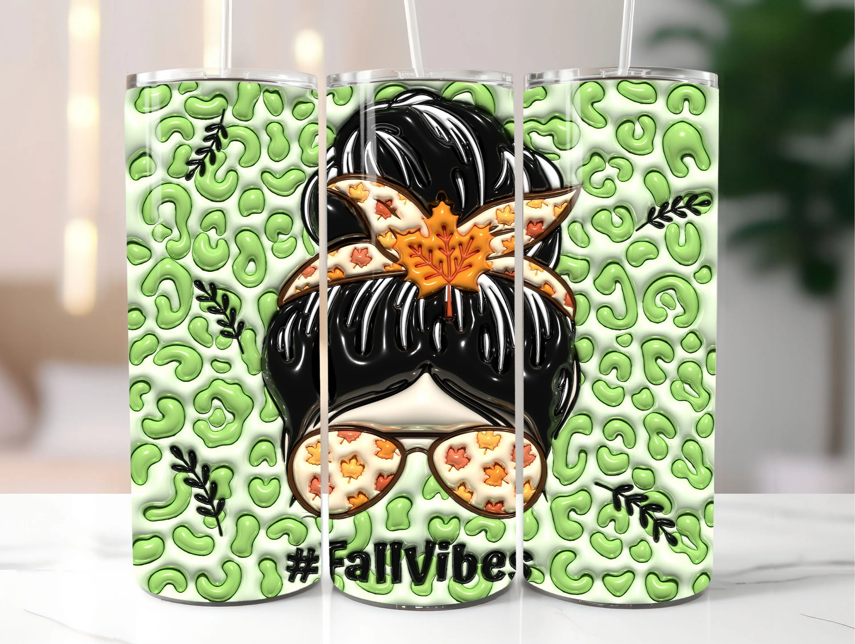 3D Fall Mom Life Inflated Tumbler Wrap PNG - 3D Puff Fall Vibes 20oz Tumbler Sublimation - Skinny Tumbler Wrap - Instant Digital Download