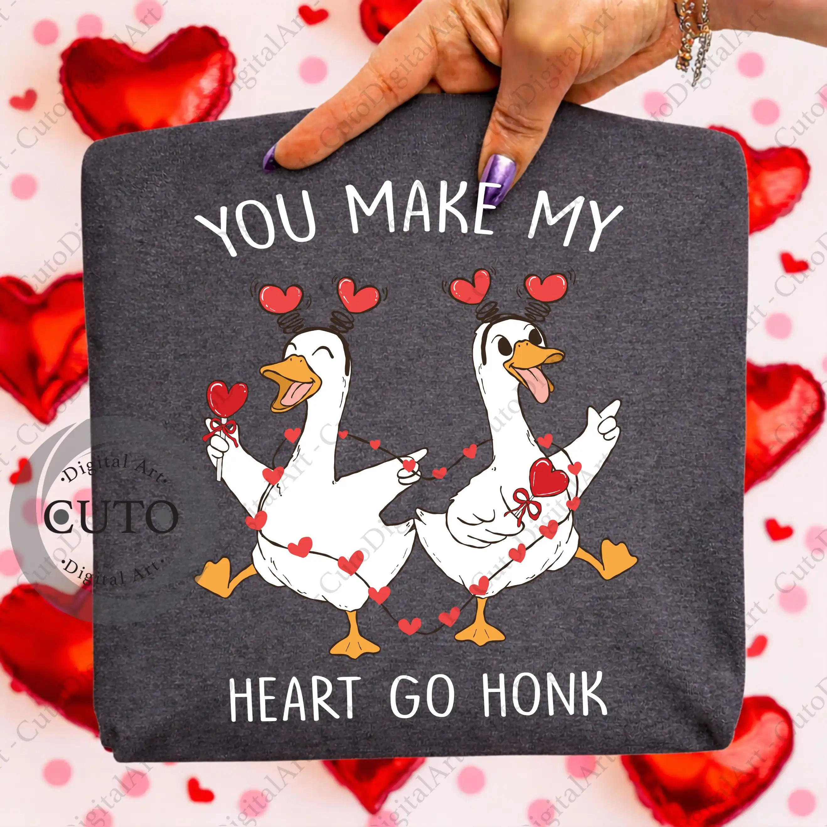 You Make My Heart Go Honk Valentine Goose Design Bundle for T-Shirts & Sweatshirts - Funny Valentine PNG