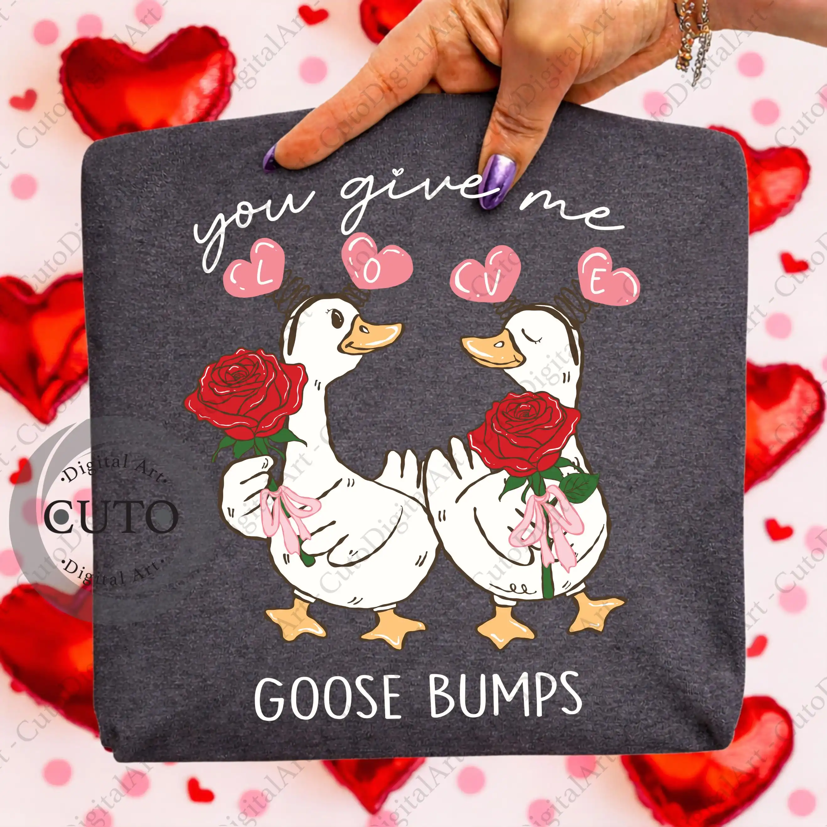 You Give Me Goose Bumps Valentine Shirt Design Bundle - Funny Romantic T-Shirts & Sweatshirts PNG Download