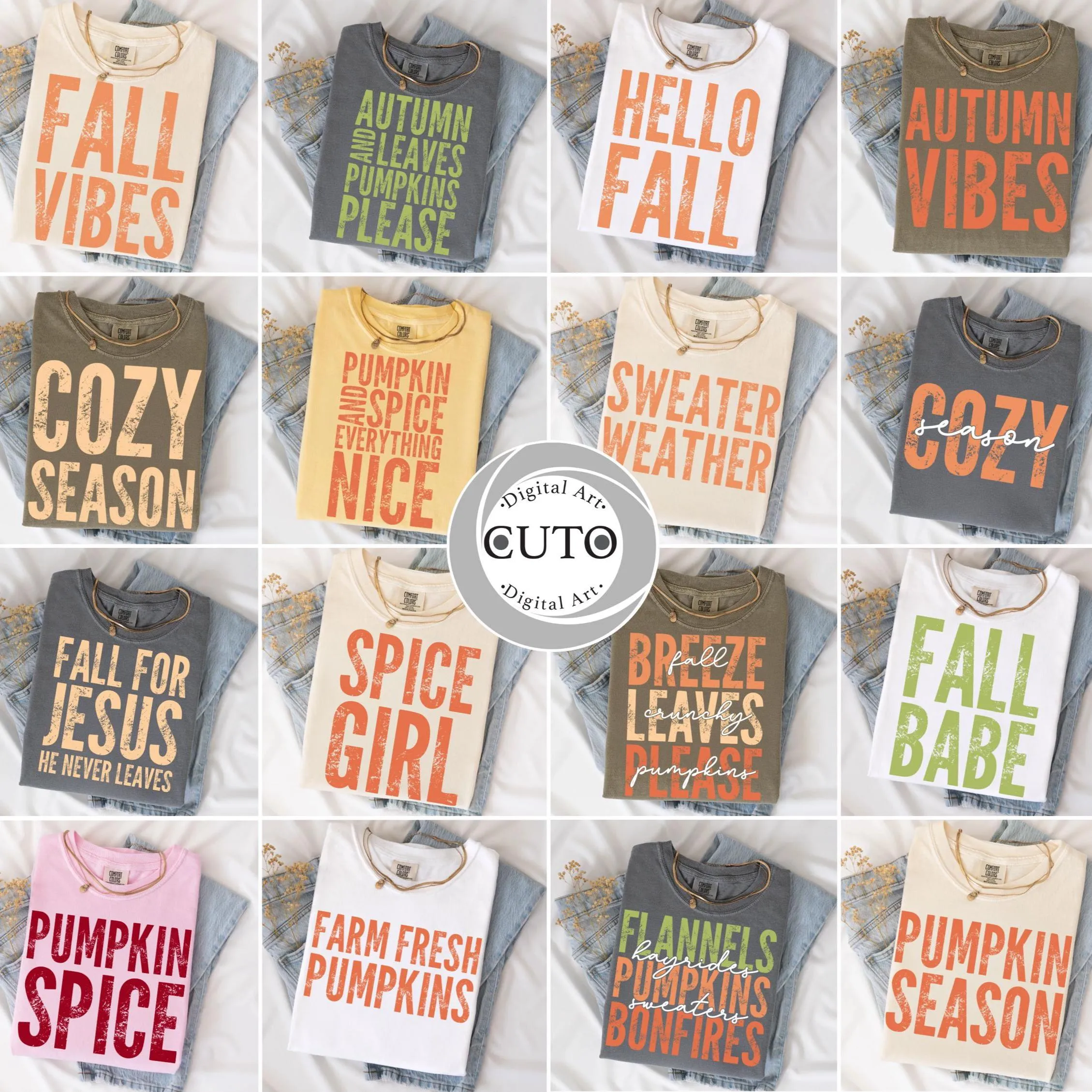 Girly Autumn Shirt Designs Bundle PNG & SVG, Fall Vibes T-shirt PNG, Cozy Season Sublimation Files, Pumpkin Spice Girl Digital Download