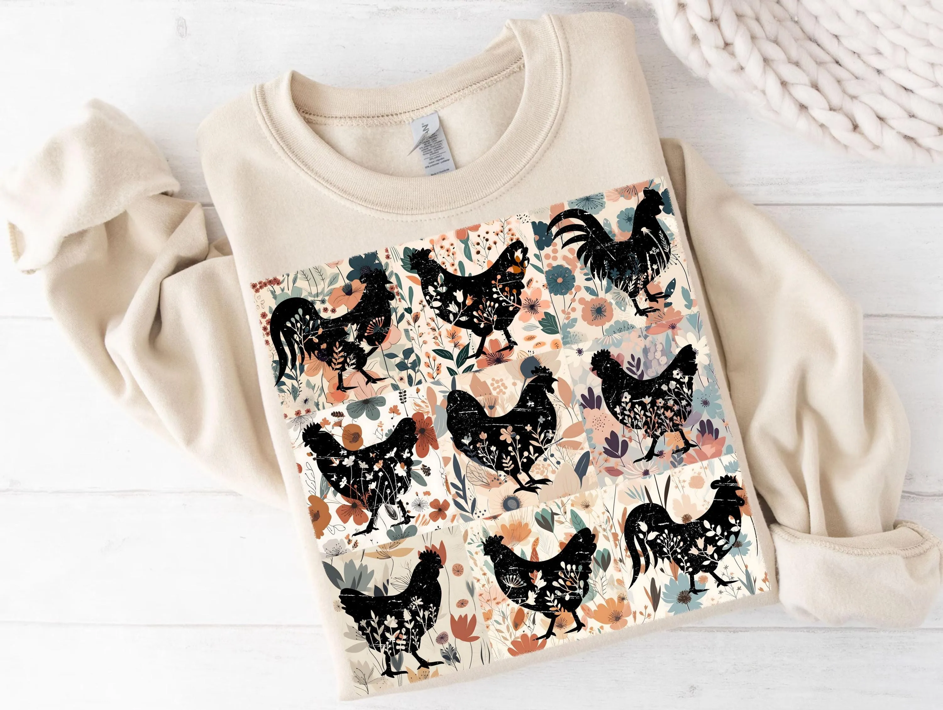 Retro Boho Chicken Png Sublimation, Farm Design Png, Flowers Chicken png, Floral Retro Chicken Mama Png T-shirt Png Instant Digital Download