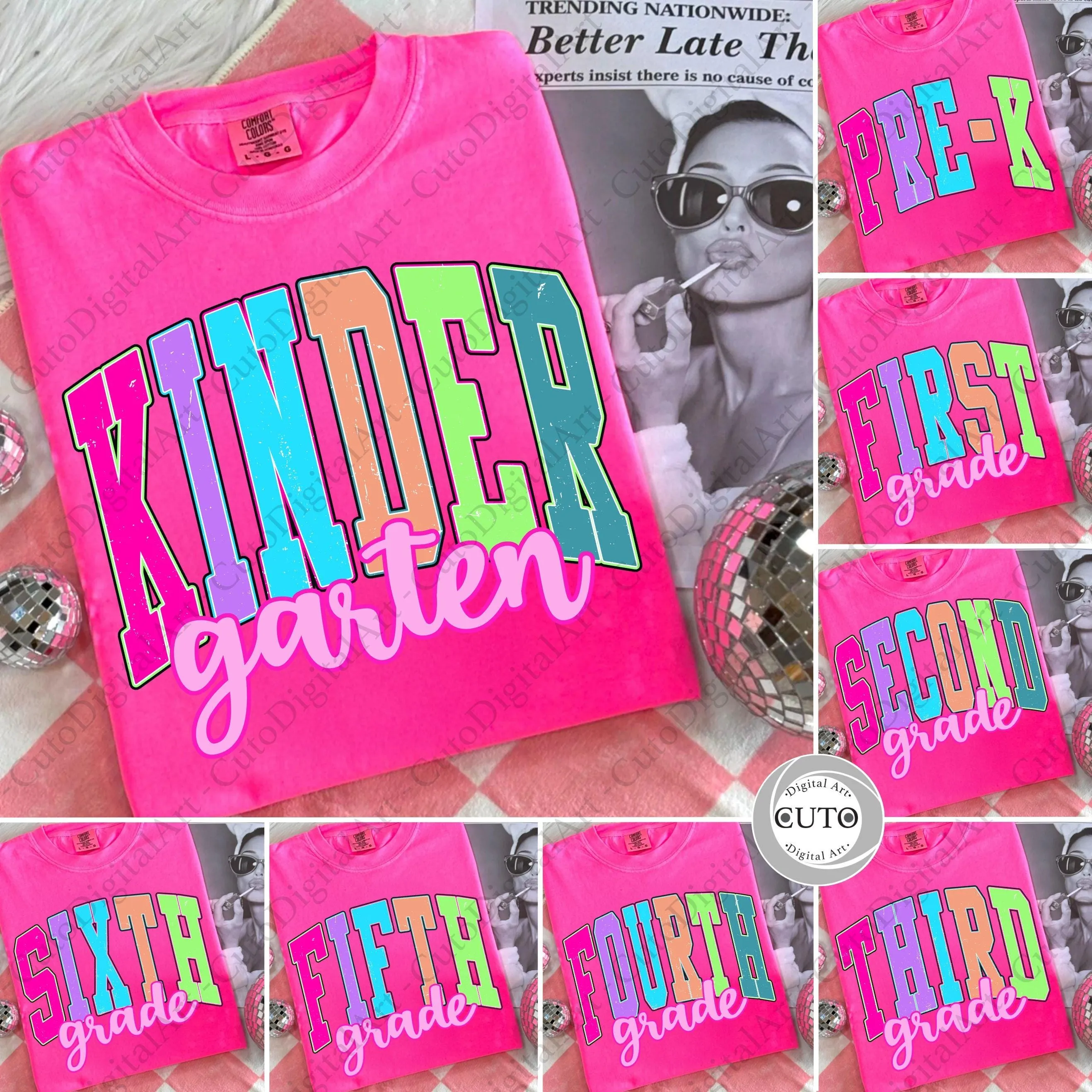 Elementary School T-Shirt Design PNG Designs Bundle - Kindergarten and Pre-K Digital Download - Back To School designs
