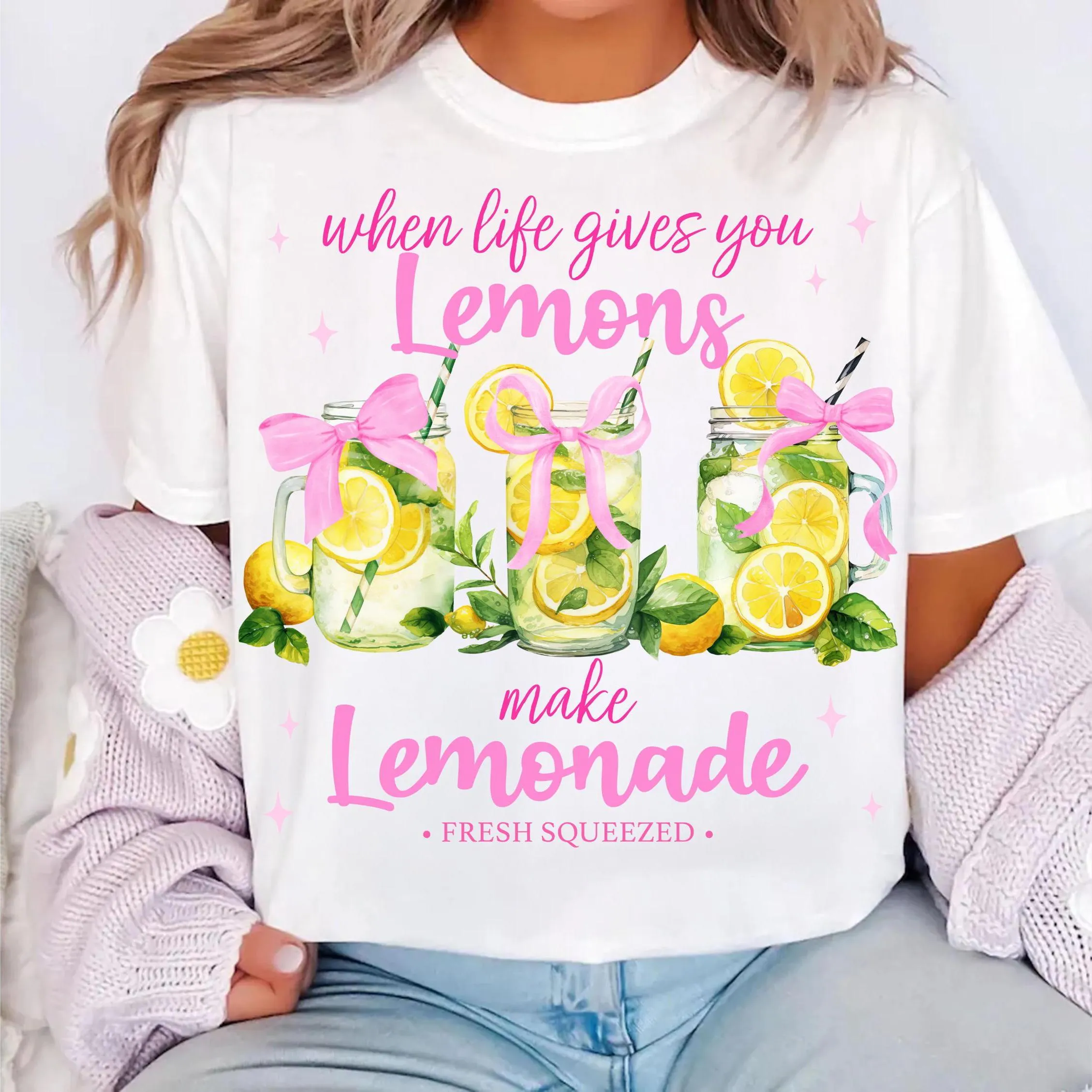 Coquette When life gives you Lemons Png Sublimation Design, Funny Make Lemonade T-shirt PNG, Retro Fancy Lemon Sweatshirt Digital Download