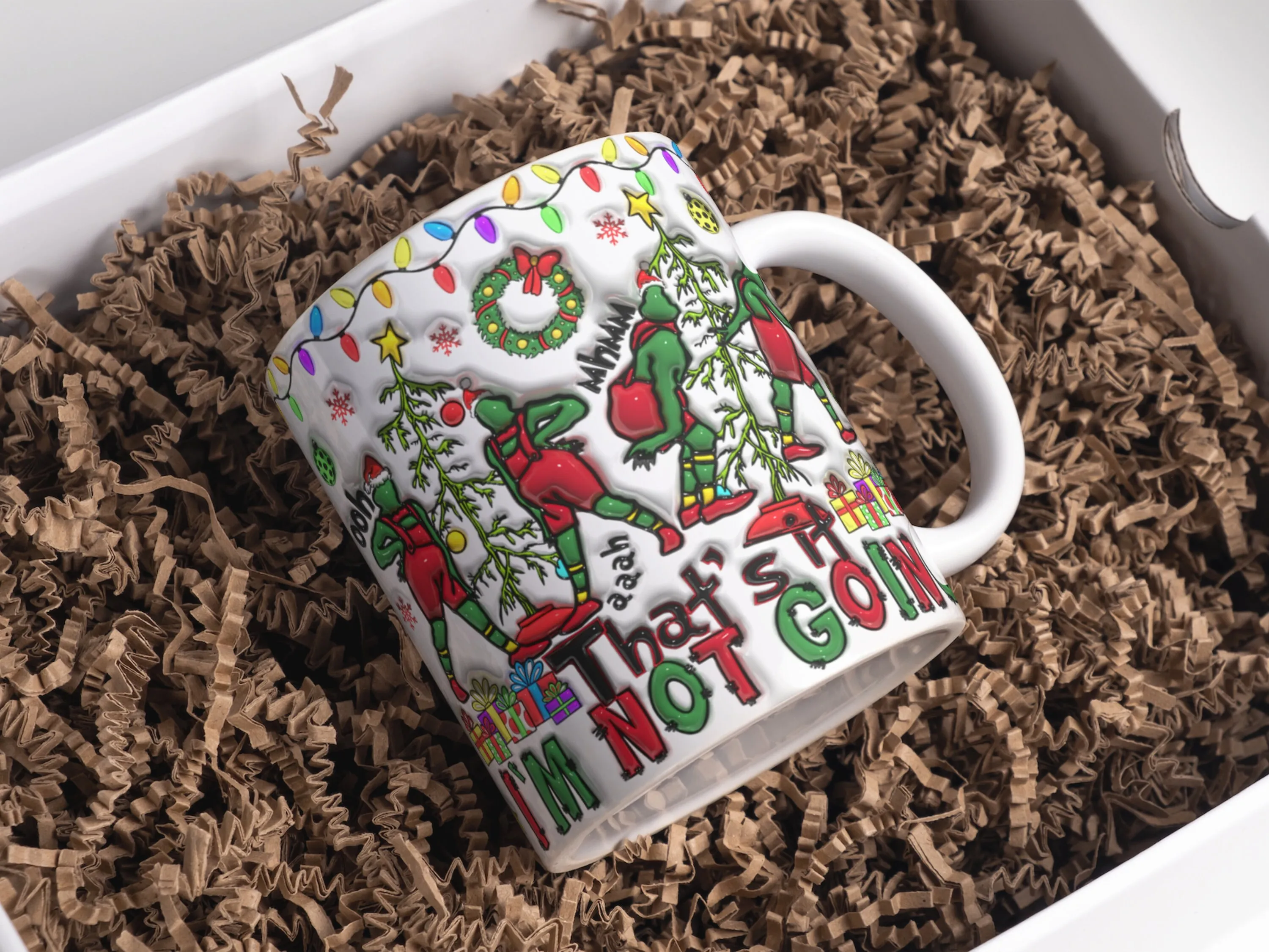 3D That's It I'm not Going Inflated Mug Wrap Sublimation Design 11oz & 15oz, Puffy Xmas Mug PNG, Puffy Christmas Mug Sublimation Designs