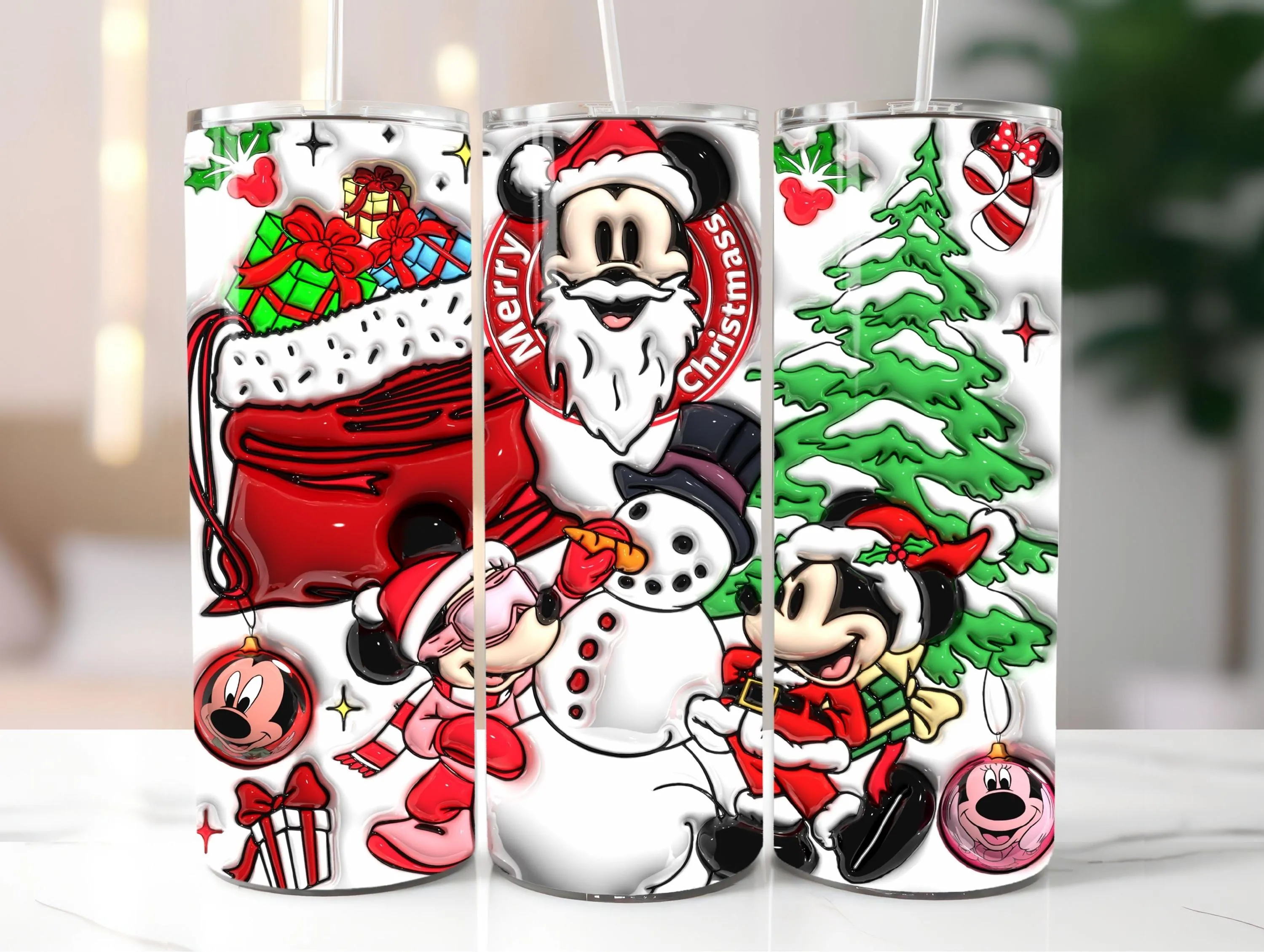 3D Red Merry Christmas Inflated Tumbler Wrap, Funny Xmas PNG, Puffy Christmas Movies 20oz Tumbler Sublimation Design, Digital Download