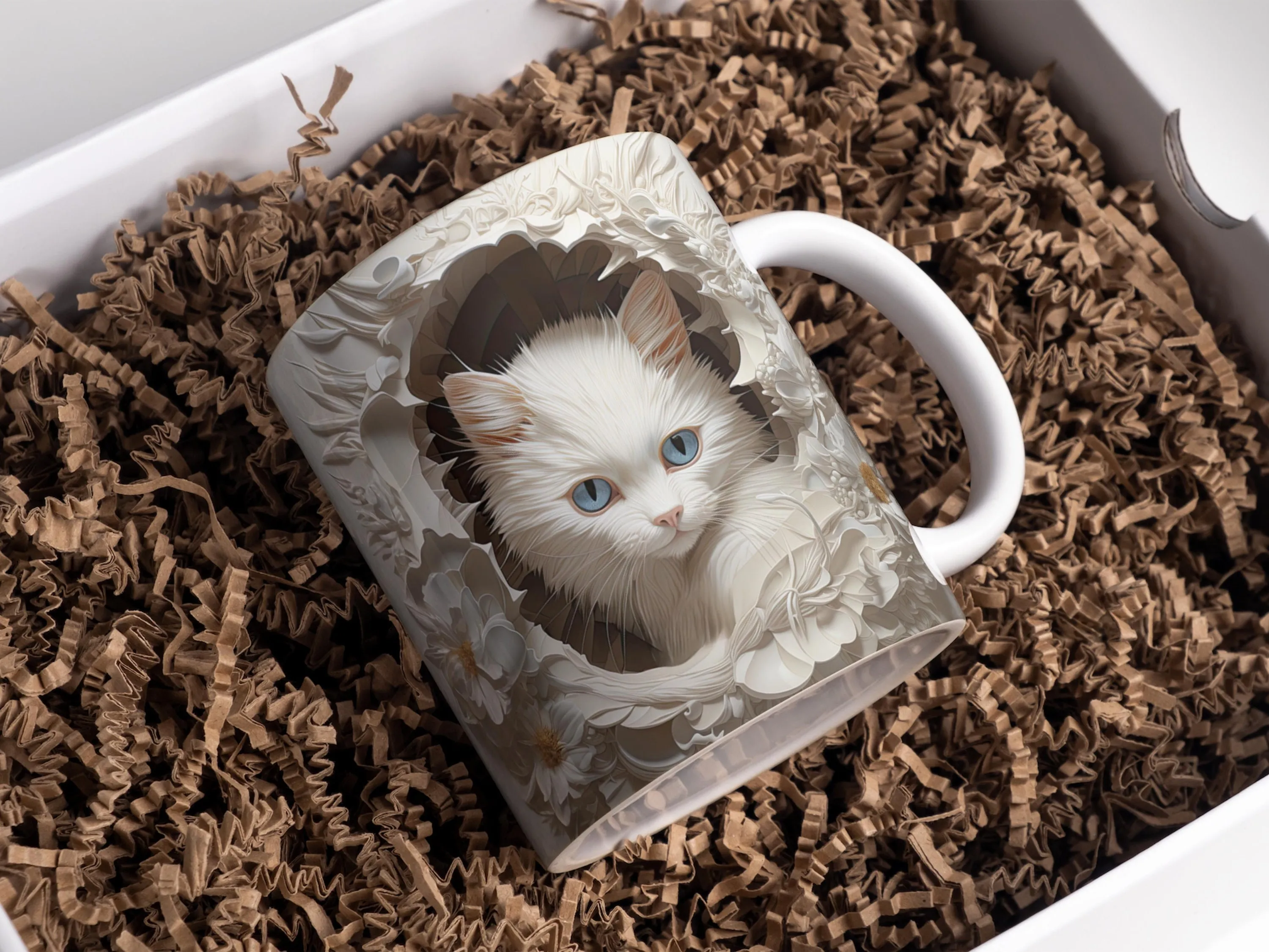 11oz and 15oz 3D Cat In The Wall Mug Wrap Sublimation, 3D Mug PNG Design, 3D Mug Wrap Designs, Mug Sublimation Template Designs
