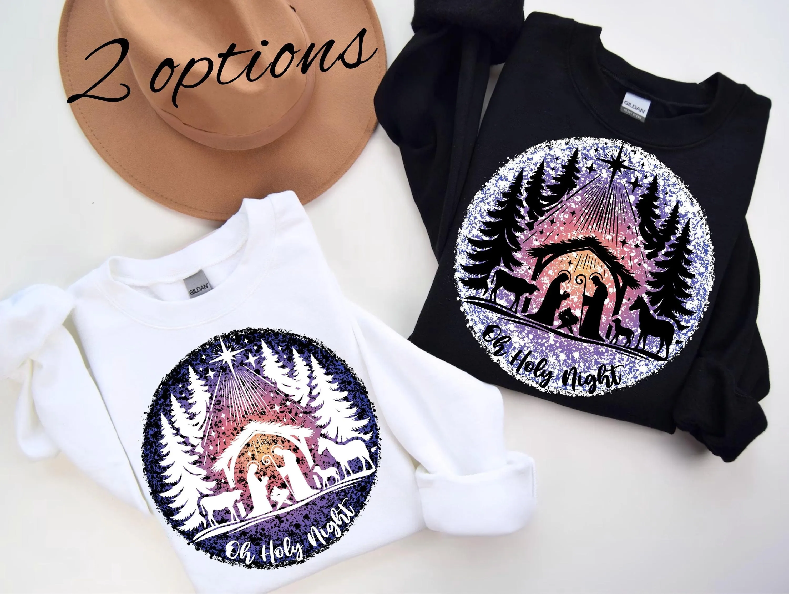 Oh Holy Night Bible Sublimation, Christmas Holiday T-Shirt Graphic, Christian Xmas PNG, Nativity Scene PNG, Baby Jesus Sweatshirt Design
