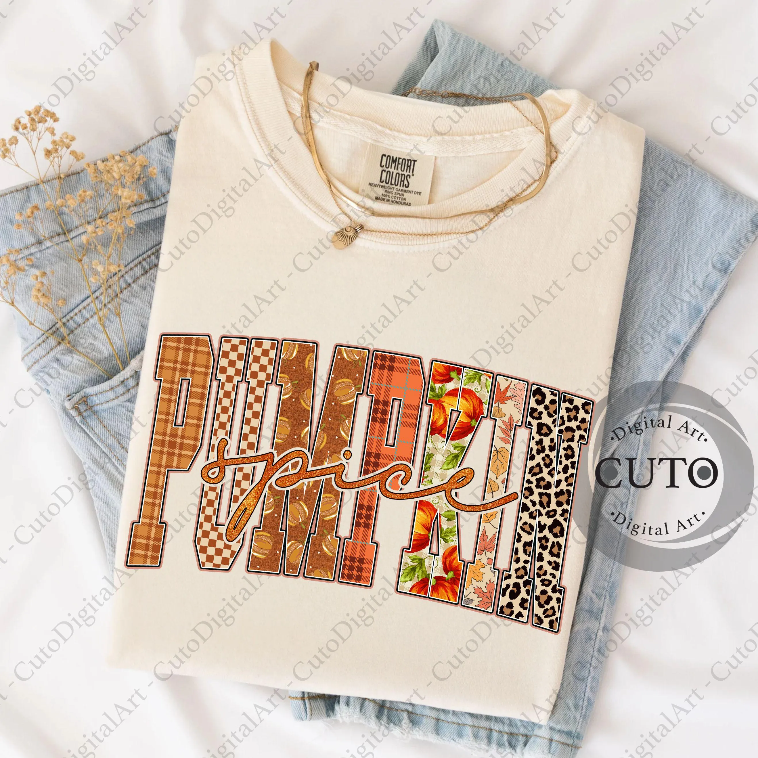 Pumpkin Spice T-Shirts & Sweatshirts Design PNG - Autumn Fall Digital Download