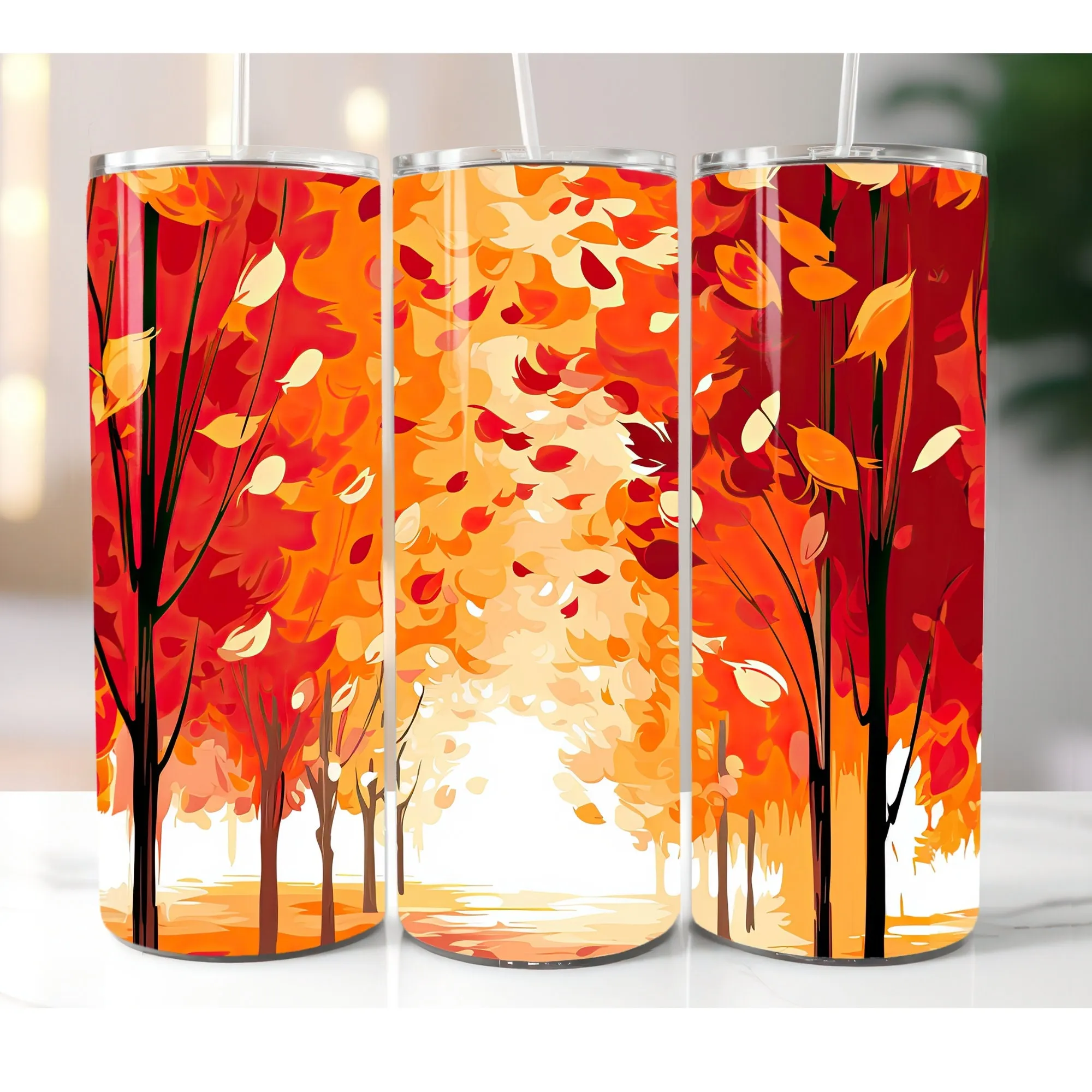 3D Watercolor Fall Tumbler Wrap - 20oz Tumbler & 30oz Tumbler - Seamless Tumbler - Tumbler Sublimation - 3D Tumbler Design - Tumbler Wrap 3D
