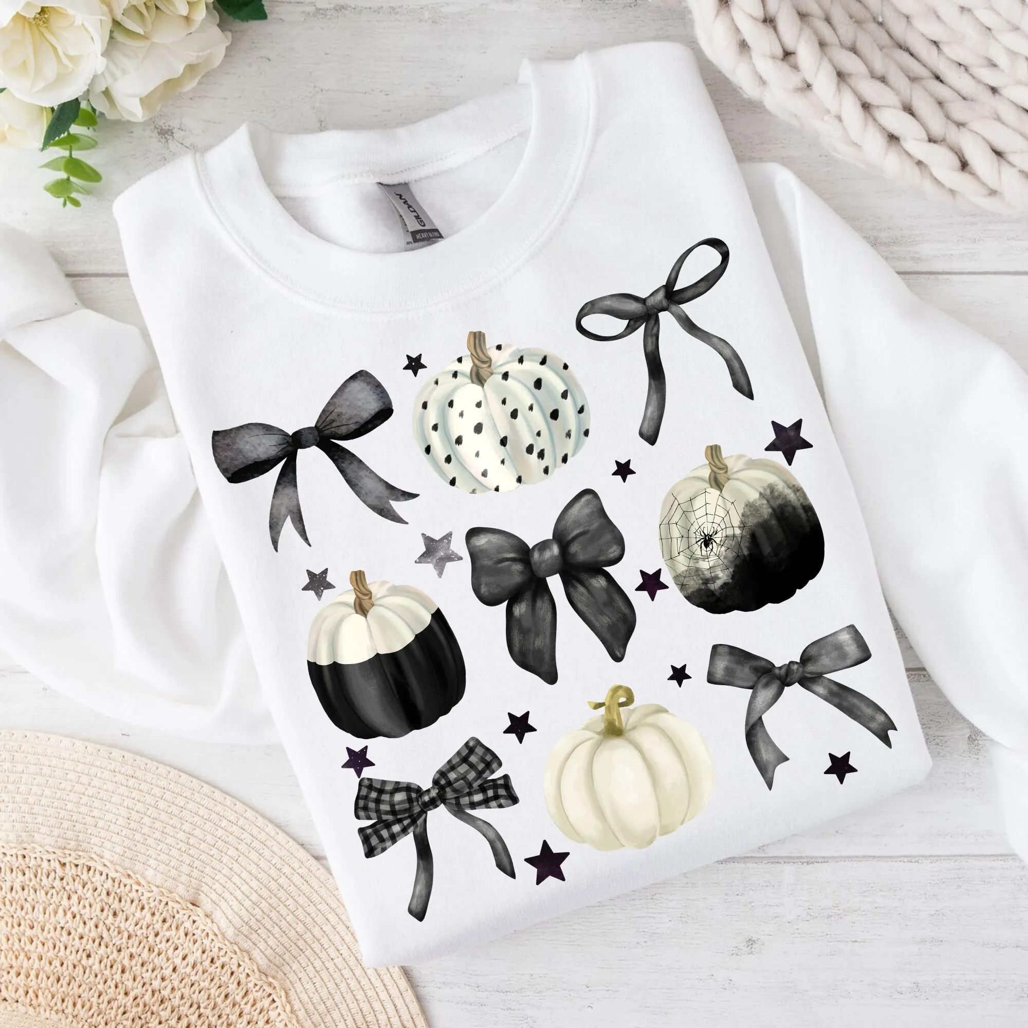 Dark Halloween Coquette Pumpkins PNG, Black Halloween png, Fall Season PNG, Halloween sublimation, Spooky vibes girl shirt Digital Design