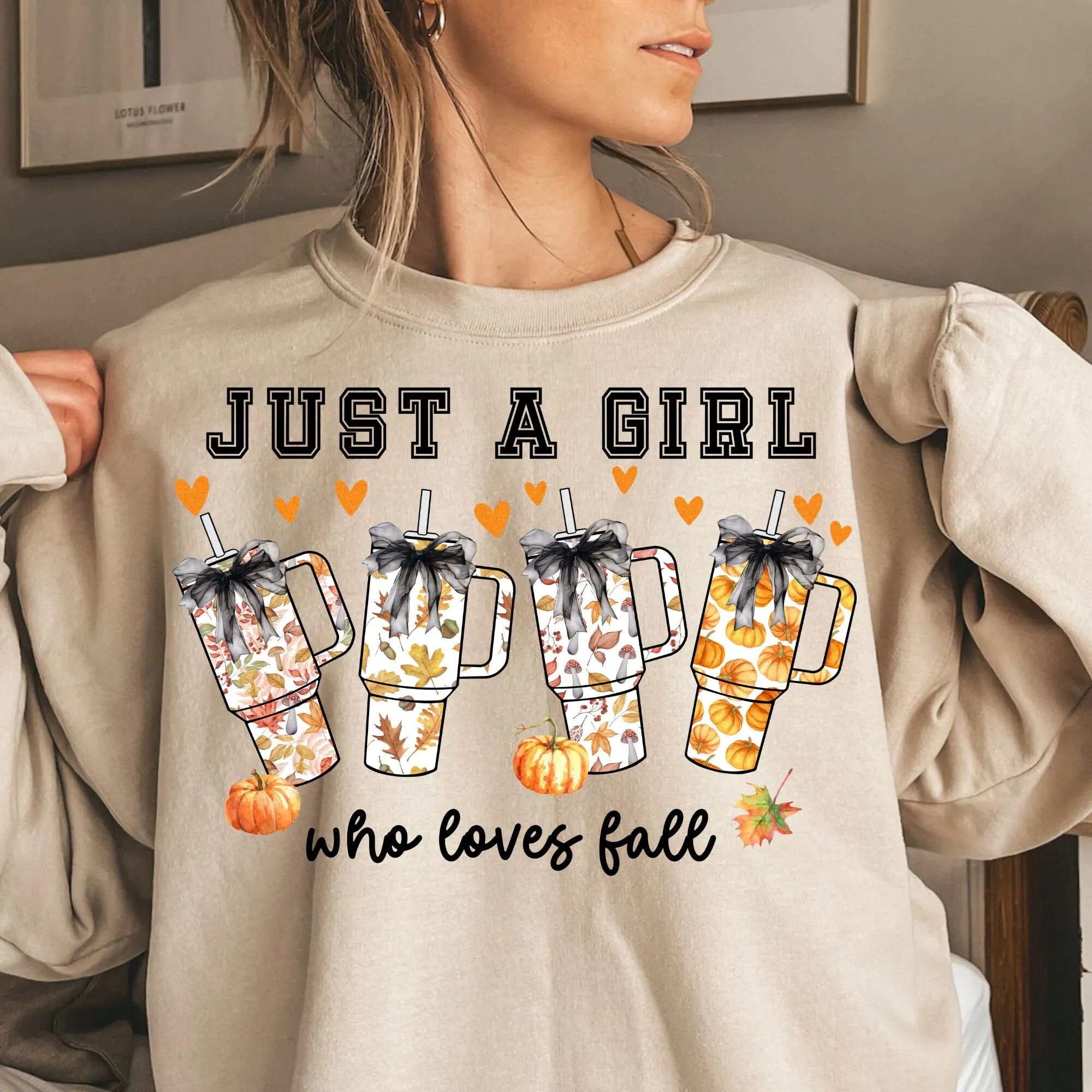 Just a Girl Who Loves Fall Png, Pumpkin Spice Png, Hello Fall Png, Autumn T-shirt Sublimation Design, Fall Vibes Print, Digital Download