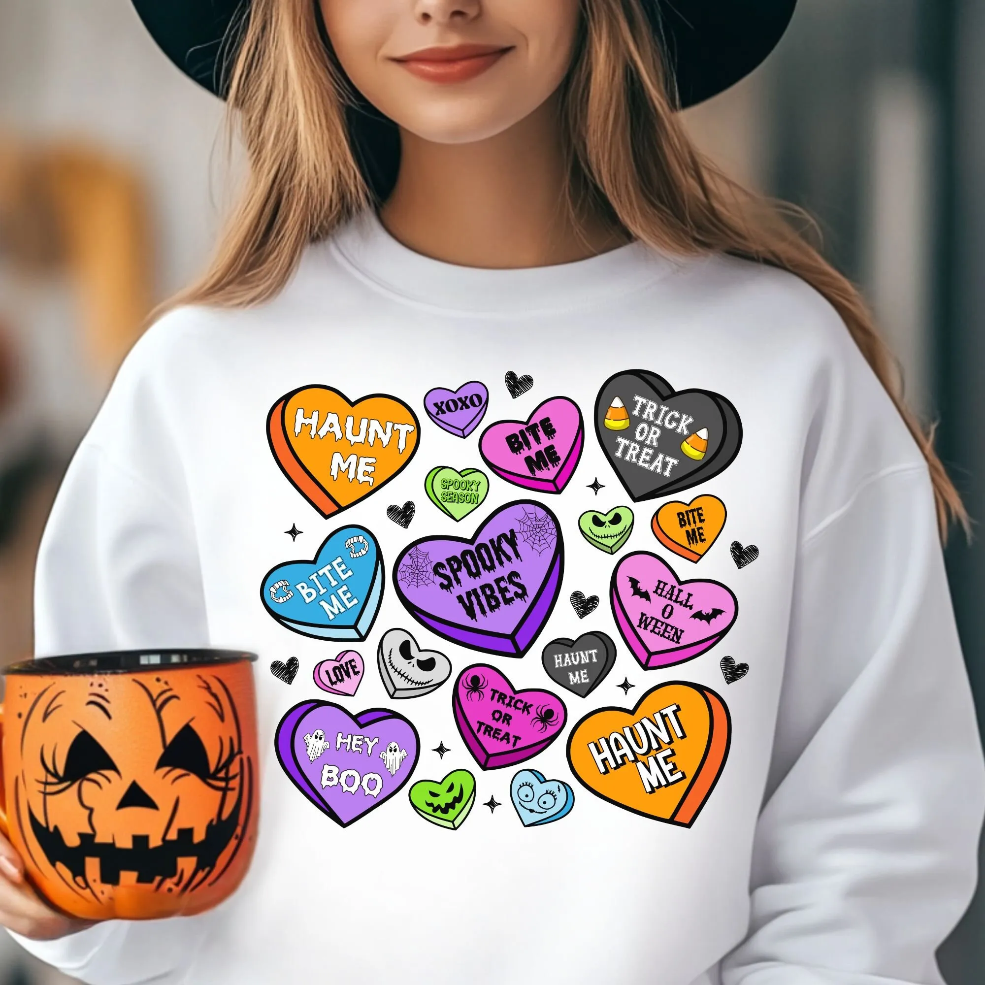 Halloween Heart Candy T-Shirt | Spooky Phrases Sweatshirt Design | Creepy Cute Trick or Treat | Gothic Valentine Sublimation Digital File